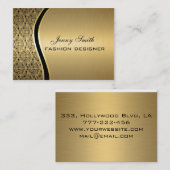 Glamouröser goldfarbener Damast Visitenkarte (Vorne/Hinten)