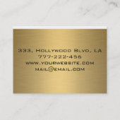 Glamouröser goldfarbener Damast Visitenkarte (Rückseite)