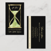 Glamouröser Grüner Glitzer Hourglass-Hair und Make Terminkarte (Vorne/Hinten)