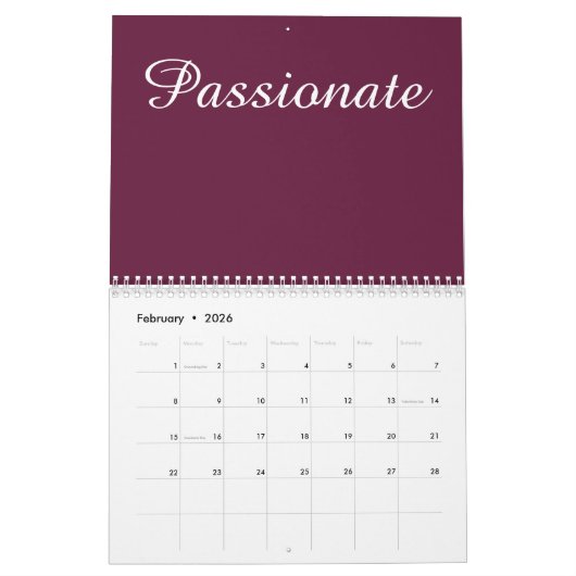 Glamouröser inspirierender Kalender (Feb 2026)