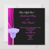 Glamouröser Junggeselinnen-Abschied Pink Girls Nig Einladung (Rückseite)