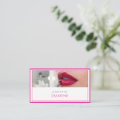 Glamouröser, kühner Fuchsia-Gold-QR-Code-Makeup-Ar Visitenkarte (Stehend Vorderseite)
