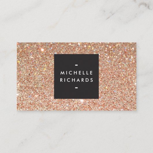 Glamouröser Kupfer-Glitzer Moderne Schönheit Visitenkarte (Vorderseite)