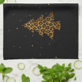 Glamouröser Leopard-Baum-Feiertag Geschirrtuch (Gefaltet)