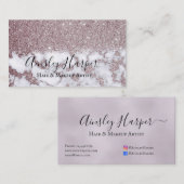 Glamouröser Lila Gold-Glitzer-Marmor Visitenkarte (Vorne/Hinten)