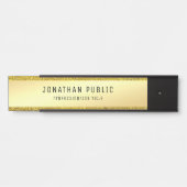 Glamouröser moderner Gold Glitzer Elegante Vorlage Türschild (Vorderseite )