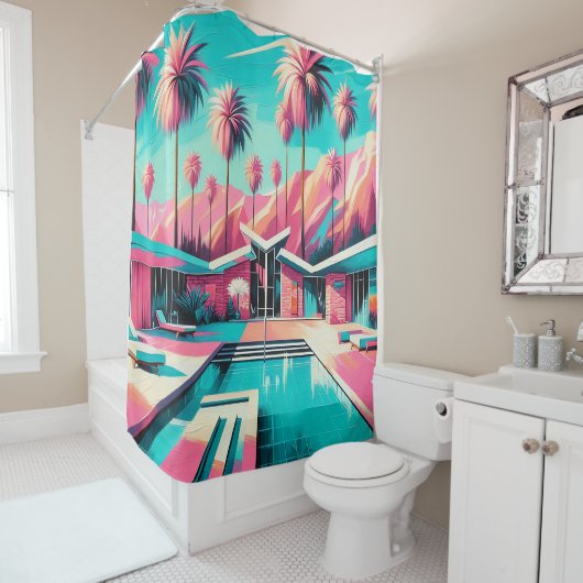 "Glamouröser moderner Pool des Mittelalters" Duschvorhang (Beispiel)