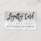Glamouröser, moderner, schicker Silberner Glitzer  Treuekarte (Vorderseite)