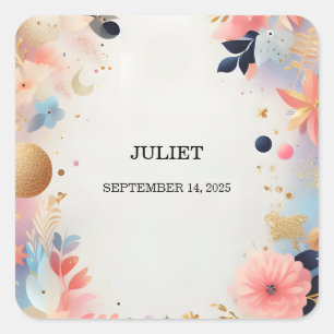 Glamouröser pastellfarbener Ombre-Glitter-Junggese Quadratischer Aufkleber