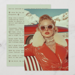 Glamouröser Retro Winterstil im alpinen Ambiente Einladung