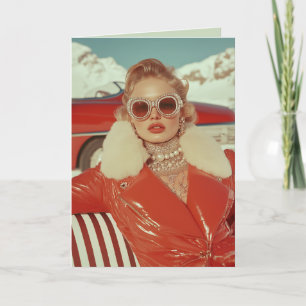 Glamouröser Retro Winterstil im alpinen Ambiente Einladung