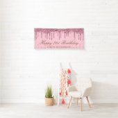 Glamouröser rosa Drilling Glitzer Geburtstag Banner (Insitu)
