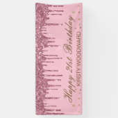 Glamouröser rosa Drilling Glitzer Geburtstag Banner (Vertikal)