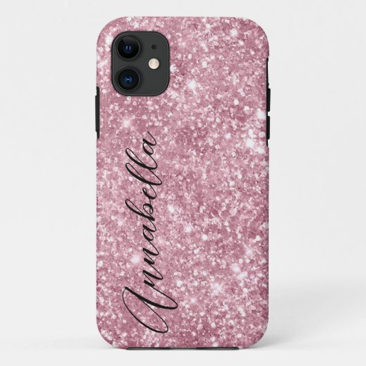 Glamouröser rosa Glitter Case-Mate iPhone Hülle (Rückseite)
