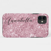 Glamouröser rosa Glitter Case-Mate iPhone Hülle (Rückseite (Horizontal))