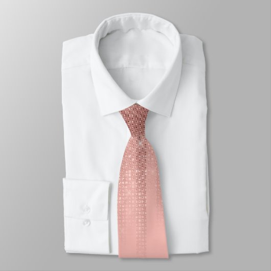 Glamouröser rosa Rose Gold Glitzer Streifen glänze Krawatte (Gebunden)