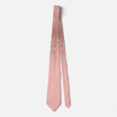 Glamouröser rosa Rose Gold Glitzer Streifen glänze Krawatte (Vorderseite)