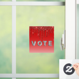 Glamouröser roter Glittertropfen Fensteraufkleber