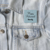 Glamouröser Ruhestand Blau Silber Glitter Funkeln Button (Beispiel)