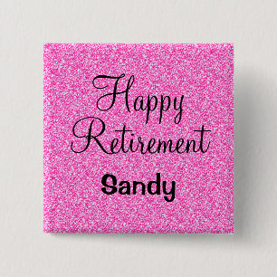 Glamouröser Ruhestand Hot Pink Glitter Funkeln Button