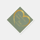 Glamouröser Salbeigrüner 50. Jubiläumsfeier Serviette (Ecke)