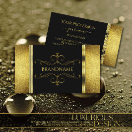 Glamouröser Schwarz-Gold-Glitzer Verziert dekorier Visitenkarte