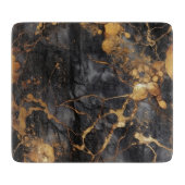 Glamouröser Schwarz-Gold-Marmor-Effekt Schneidebrett (Vorderseite)