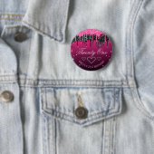 Glamouröser schwarzer und rosa tropfender Glitter- Button (Beispiel)