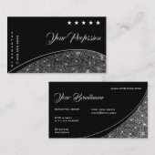 Glamouröser Silberschimmer-Glitzer-Spark Luxus Visitenkarte (Vorne/Hinten)