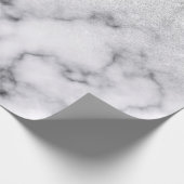 Glamouröser Silberweißer Glitzer Marmor Gradient Geschenkpapier (Ecke)