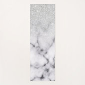 Glamouröser Silberweißer Glitzer Marmor Gradient Yogamatte (Vorderseite)