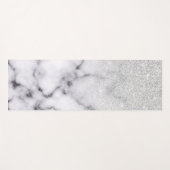 Glamouröser Silberweißer Glitzer Marmor Gradient Yogamatte (Vorderseite (Horizontal))