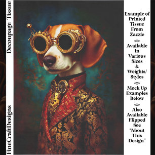 Glamouröser Steampunk-Beagle-Hund EZ5L Decoupage Seidenpapier