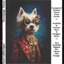 Glamouröser Steampunk Westie Hund EZ6R Decoupage