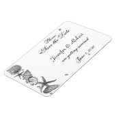 Glamouröser Strand in Silver Wedding Save the Date Magnet (Linke Seite)