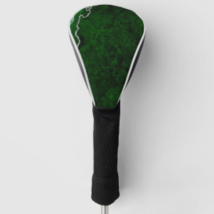 Glamouröser Waldgrün-Marmor Chic Silber Glitter Golf Headcover