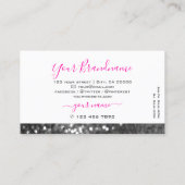 Glamouröser weißer glänzender Glitzer glänzend Visitenkarte (Rückseite)