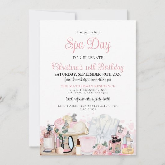 Glamouröser Wellness-Center Day Tee zwischen Erwac Einladung (Vorderseite)