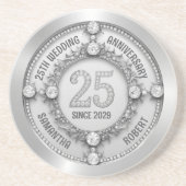 Glamouröses 25. Hochzeitstag Getränkeuntersetzer (Vorne)