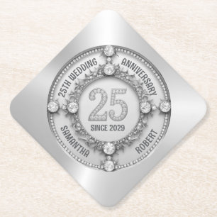 Glamouröses 25. Hochzeitstag Untersetzer