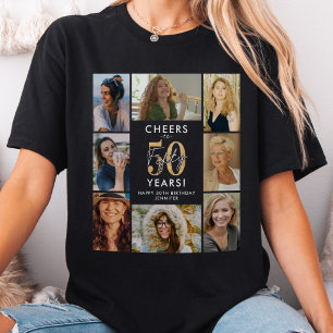Glamouröses 50. Geburtstags-Foto-Collage-T-Shirt T-Shirt