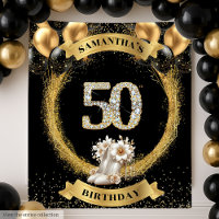 Glamouröses 50. Geburtstagsbanner Diamond High Hee