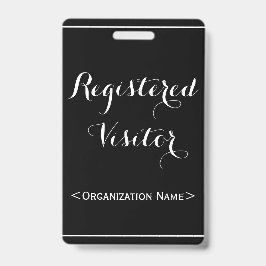 Glamouröses Abzeichen "Registrierter Besucher" Ausweis