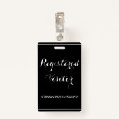 Glamouröses Abzeichen "Registrierter Besucher" Ausweis (Rückseite mit Klammer)