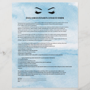 Glamouröses Azure WIMPERNVERLÄNGERUNG-EINVERSTÄNDN Flyer