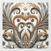 Glamouröses Barockdesign mit Glitzer und Edelstein Fensteraufkleber (Blatt)