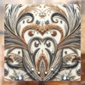 Glamouröses Barockdesign mit Glitzer und Edelstein Fensteraufkleber (Blatt 2)