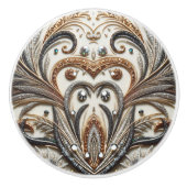 Glamouröses Barockdesign mit Glitzer und Edelstein Keramikknauf (Vorderseite)