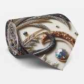 Glamouröses Barockdesign mit Glitzer und Edelstein Krawatte (Gerollt)