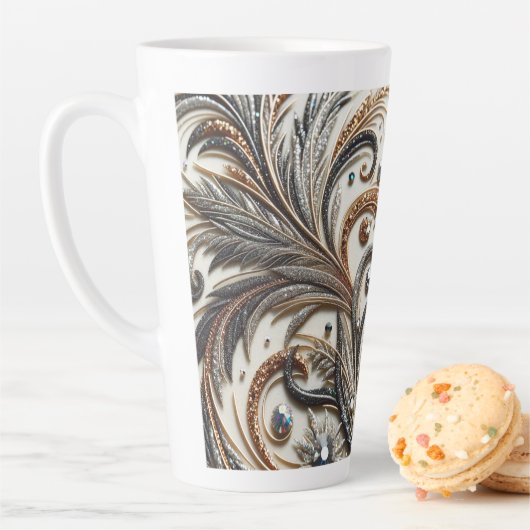 Glamouröses Barockdesign mit Glitzer und Edelstein Milchtasse (Beispiel)